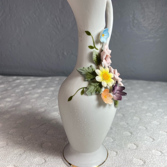 Vintage Kelvin’s Fine China Raised Attached Floral Design Handle Vase/Japan - Picture 11 of 14